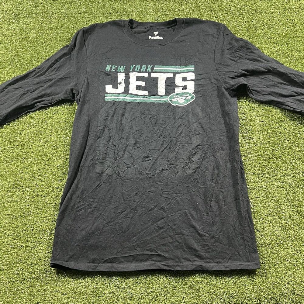 New York Jets Shirt Fanatics Men's Black Tee M Football NWOT